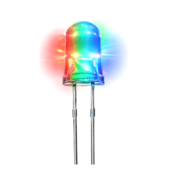 LED clignotante RGB (5 mm) - LED RGB claire, 2 broches