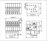 Anteprima: Morsettiera a molla / morsettiera PCB / morsettiera PCB / morsettiera 2,54 mm Anteprima: Morsettiera a molla / morsettiera PCB / morsettiera PCB / morsettiera 2,54 mm