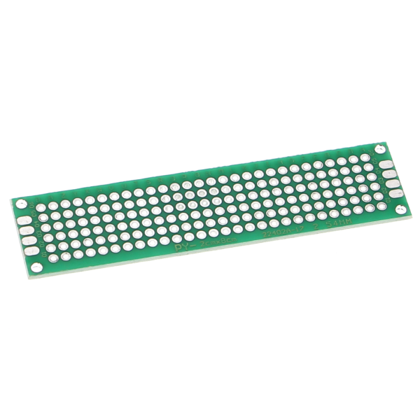 Doppelseitige PCB Leiterplatte (grün) - 80 x 20 mm 2,54mm Rastermaß