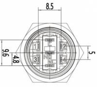 Vorschau: Drucktaster, Chrom - 3V/5V, LED beleuchtet Vorschau: Drucktaster, Chrom - 3V/5V, LED beleuchtet