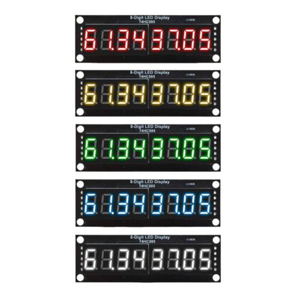 Afficheur à segments LED, 8 chiffres, 74HC595, 0,36" - 5 couleurs