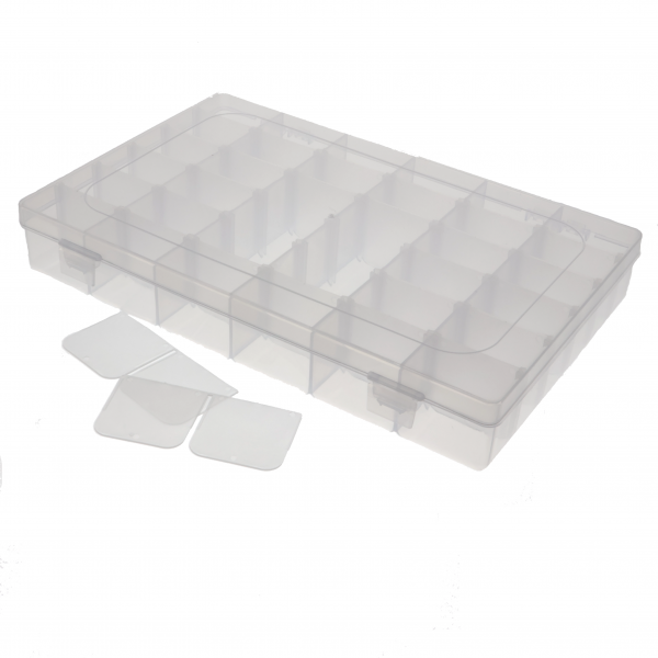 Plastic sorting box - 27cm x 17.5cm x 4.3cm 36 compartments variable