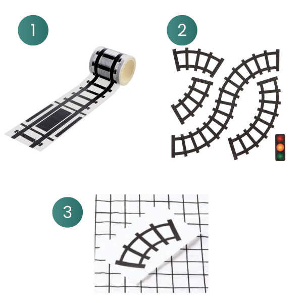 DIY rail adhesive tape / sticker sheet