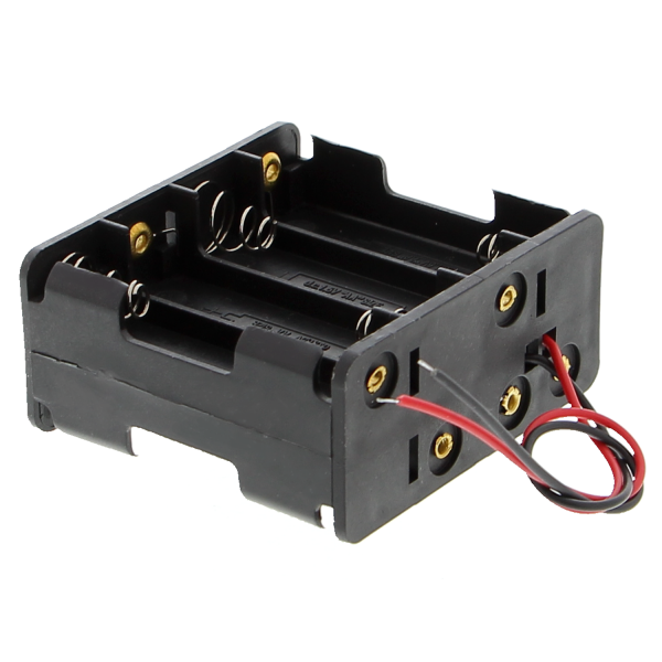 Battery compartment - 8x AA (12V), compact without connector