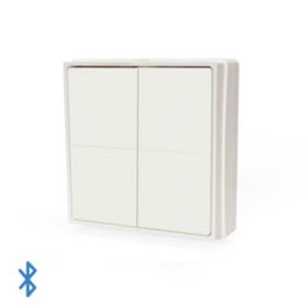 Shelly · Plug & Play · "Blu Wall Switch 4" · Wandtaster · 4-fach · 16 Aktionen · Weiß