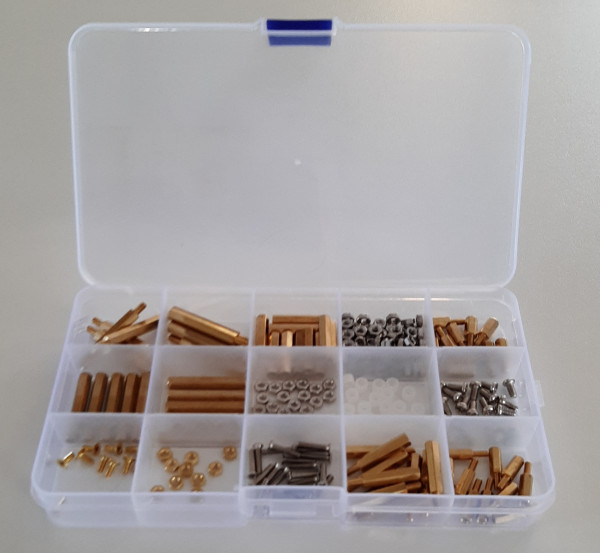 Spacer Assortment 210 Parts Kit - Spacer Screws Nuts Hex Brass