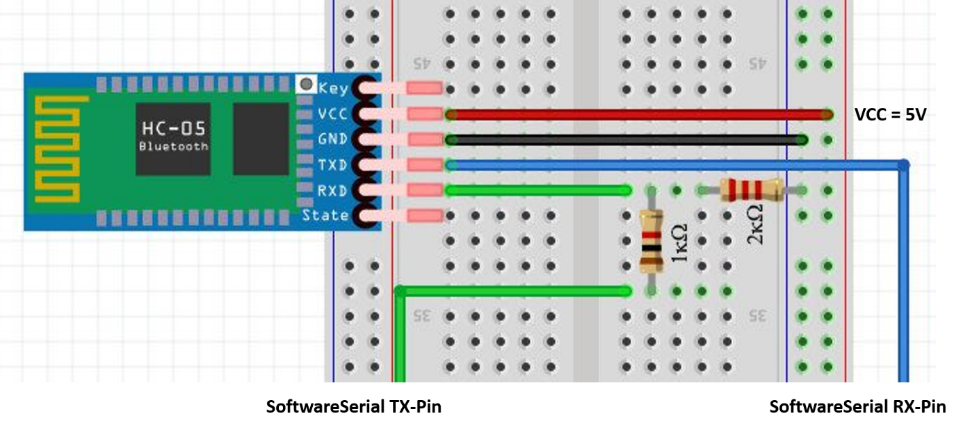 Schema del circuito - modulo HC-05