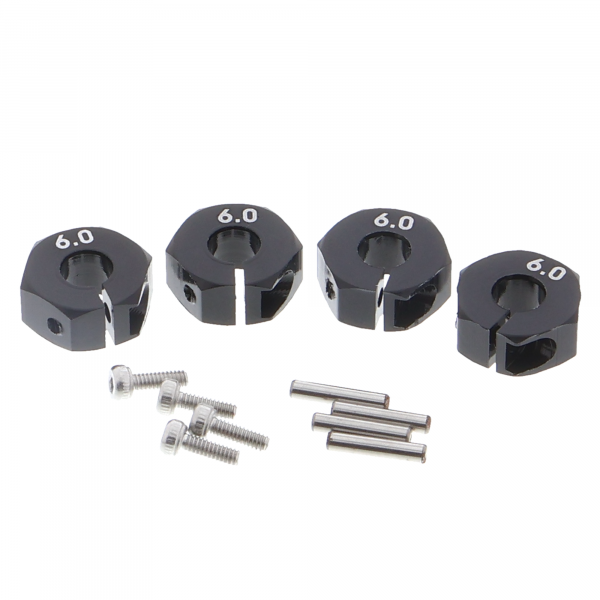 Hexagonal wheel hub set for RC vehicles, 1/10 scale, 4 pcs.