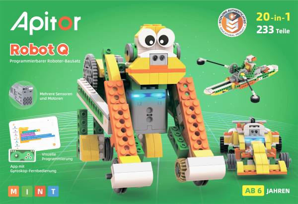 Apitor Robot Q 20-in-1-Lernroboter-Kit für Anfänger Apitor Robot Q 20-in-1-Lernroboter-Kit für Anfänger