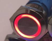Bouton-poussoir LED rouge éclairé 3V - 24V protégé contre le vandalisme Bouton-poussoir LED rouge éclairé 3V - 24V protégé contre le vandalisme