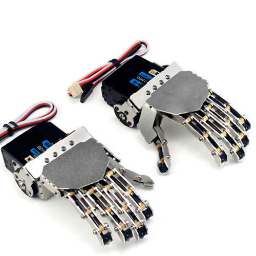 Mano robotica sinistra - cinque dita / Braccio manipolatore in metallo / Mini mano bionica / Braccio robotico umanoide