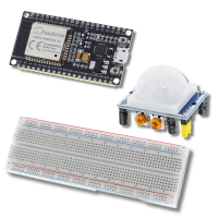 Funduino ESP32, rilevatore di movimento HC-SR501, breadboard 830P Funduino ESP32, rilevatore di movimento HC-SR501, breadboard 830P
