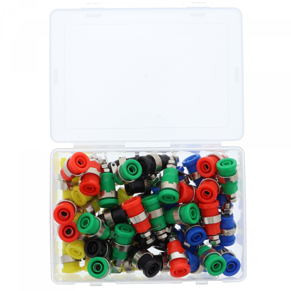 Bananenstecker Buchse 4mm, Set 50 Stück, verschiedenfarbig