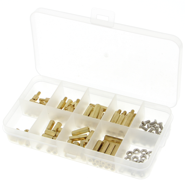120 Parts M3 Spacer Screws Nuts Hex Brass Assortment Kit