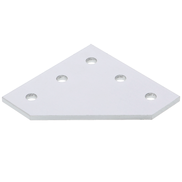 Connecting plate for 2020 aluminum profiles, 5-hole, 90° - L-shape