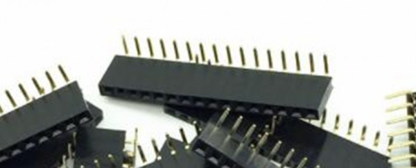 Steckerleiste / Header Pin Female - 1 x 16P - 2.54mm - mit gebogenen Pins