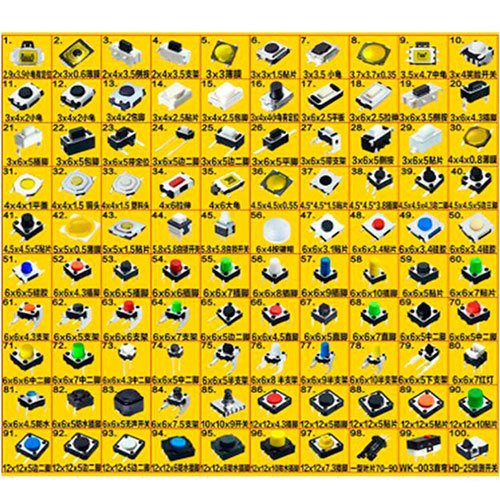 Set di pulsanti in miniatura con 500 pulsanti