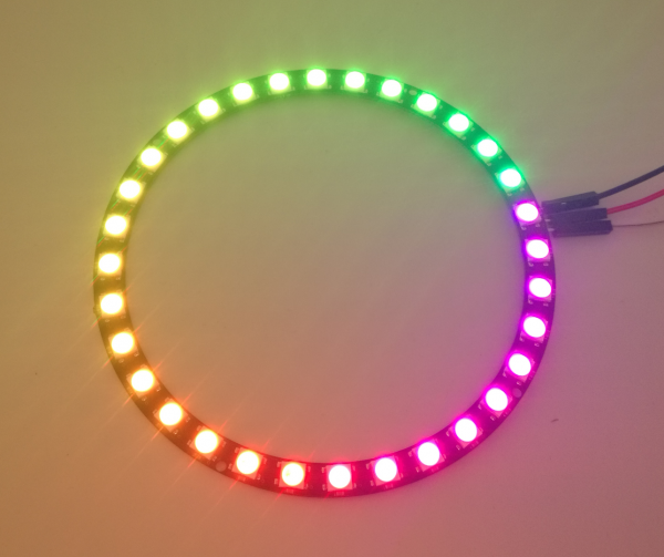 LED Ring mit 32 Pixeln (WS2812) - mit angelöteter Stiftleiste