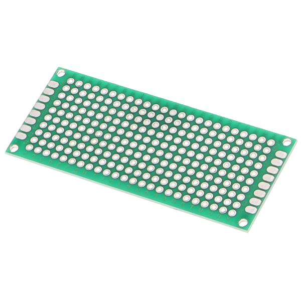 Doppelseitige PCB Leiterplatte (grün) - 30 x 70 mm Rastermaß 2.54 mm