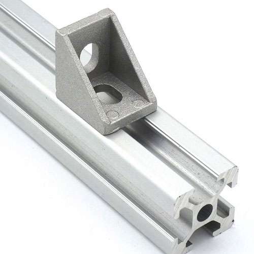 Staffa angolare interna in alluminio serie 8020, 4302, 15, a 2 fori, staffa ad angolo di 90 gradi per estrusione in alluminio estruso con slot a T 80/20 (25, anodizzato trasparente