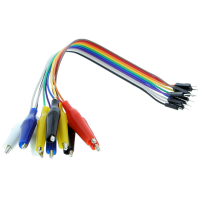 10x Jumper Kabel mit Krokodilklemmen, male, 22cm 10x Jumper Kabel mit Krokodilklemmen, male, 22cm