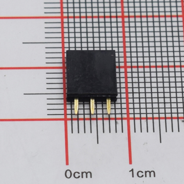 Socket connector 2.54mm female, 1-row, 3mm pin length