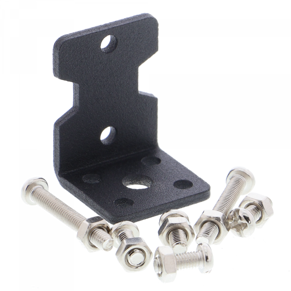 Aluminum bracket for TT geared motors with mounting material for chassis