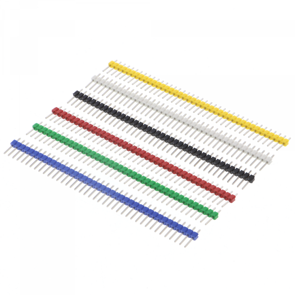 Pin strip set 2.54mm, 30 pcs.1x40, separable, 6 colors