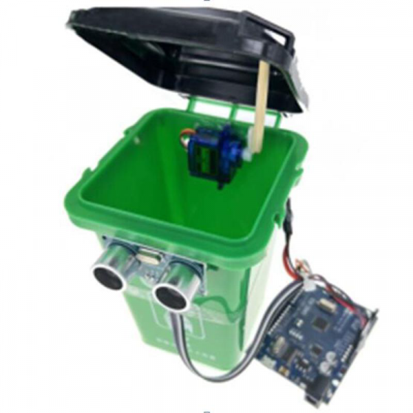 Kit de cubo de basura con sensor ultrasónico y controlador UNO R3