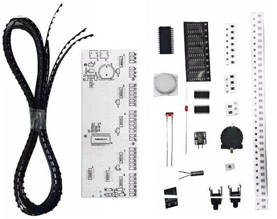 Soldering exercise SMD LED dot matrix - clock and temperature / various colors