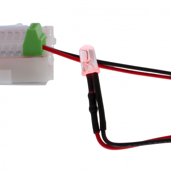 LED 5mm mit Kabel 20cm, voreingestellter Farbwechsel 12V weiß/rot weiß/gelb