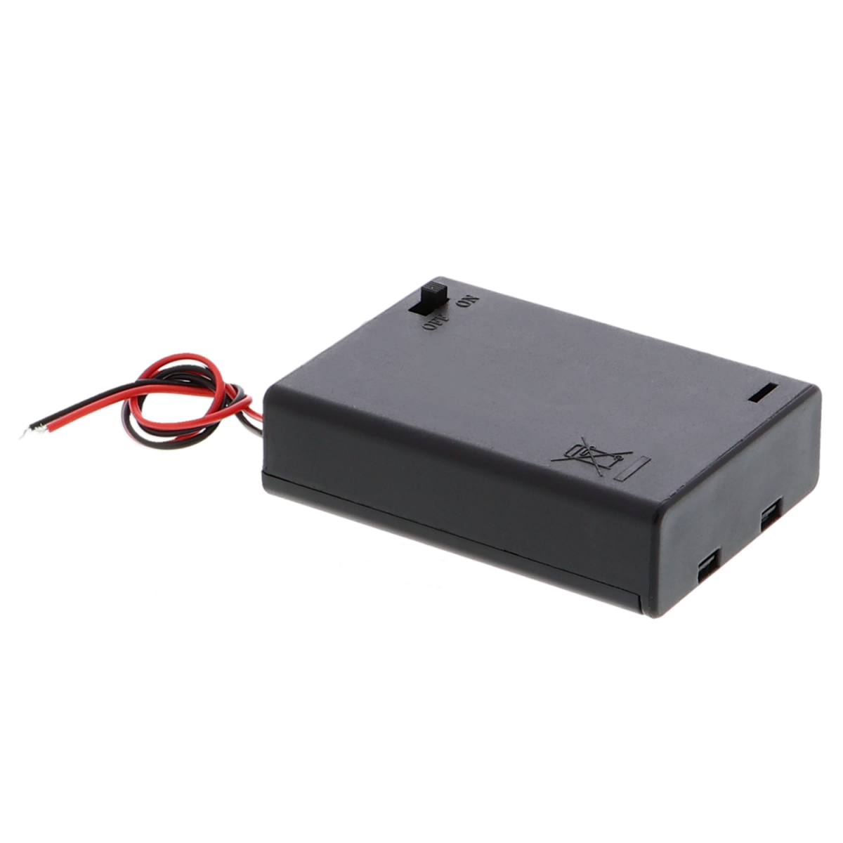 2 Portabatterie Con Interruttore On/Off Per 2 Batterie AAA Da 3 V, Vano In Plastica E Metallo, Lunghezza Cavo 14 Cm, Colore Nero
