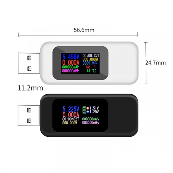 USB Spannungsmesser Stromstärkemesser Multimeter Leistungsanzeige