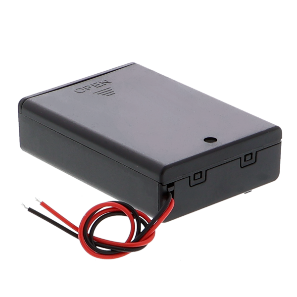 Produktbild von 3x AA-Batteriefach Mit USB-Buchse, Schalter & Deckel – Kompakte ABS-Batteriebox Für LED-Projekte