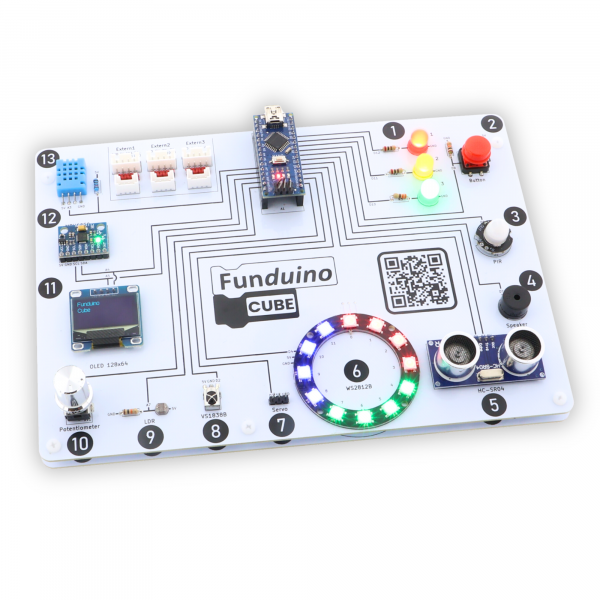 Funduino Cube - Arduino kompatibles Entwicklerboard, inkl. Arbeitsbuch