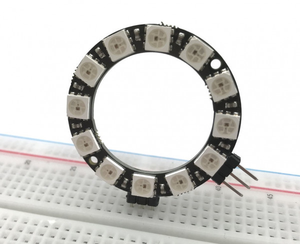 LED Ring mit 12 Pixeln (WS2812) - mit angelöteter Stiftleiste