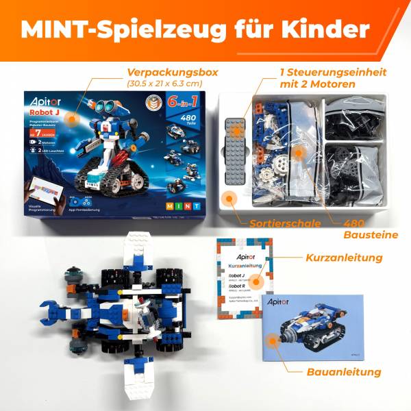 Apitor Robot "J" 6-in-1 coding space robot kit for beginners