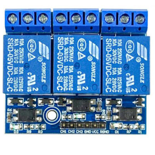 Relay card 3-channel 5V / 230 V - compatible with Arduino, PIC, AVR, DSP, ARM