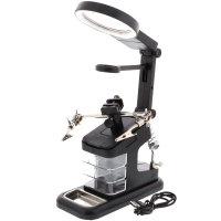 Ayuda para soldar, soporte para placas de circuitos - LED, hasta 25 aumentos Ayuda para soldar, soporte para placas de circuitos - LED, hasta 25 aumentos