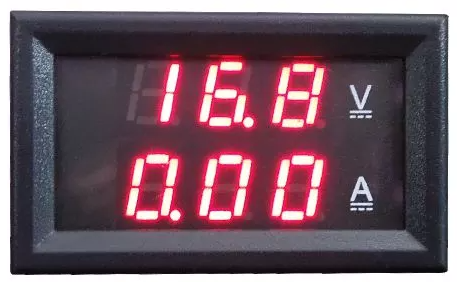 Spannungsmessgerät und Stromstärkemessgerät in einem Modul 100V / 10A - Displayfarbe: Rot