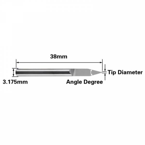 Makera Single Flute Gravier-Fräser für Metall - 1/8 Shank