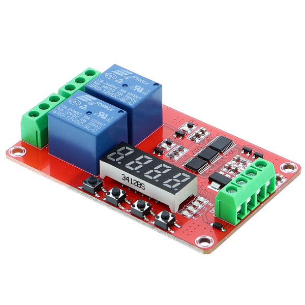 Multifunctional time relay 2-channel - Programmable - 12V