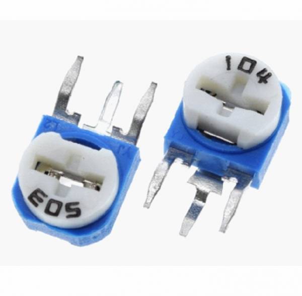 Potentiomètre d'ajustement, debout - 102 1K / 202 2K / 105 1M ohms