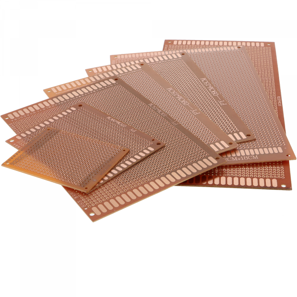 Set de plaques PCB perforées (marron) - grille de 2,54 mm