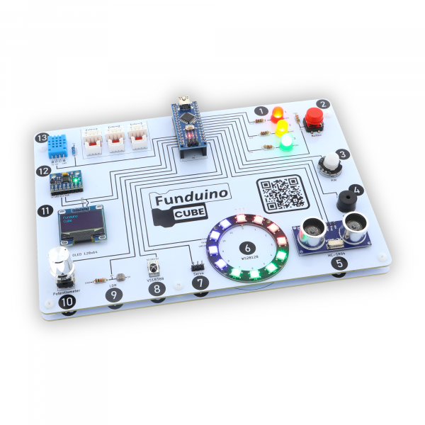 Funduino Cube - Arduino kompatibles Entwicklerboard, inkl. Arbeitsbuch