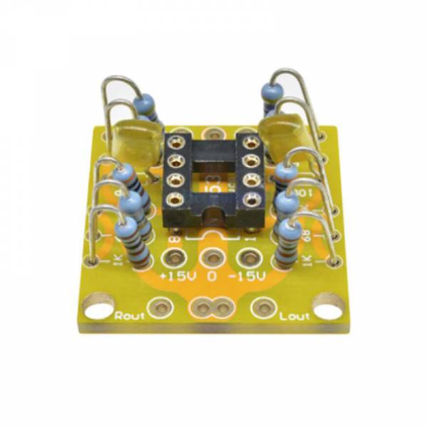 Dual-OP amplifier board / DC preamplifier - for NE5532, OPA2134, OPA2604, AD826