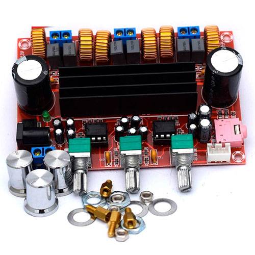 Digital audio amplifier board TPA3116D2, DC12V-24V, 2.1-channel, 2x50W+100W (subwoofer)