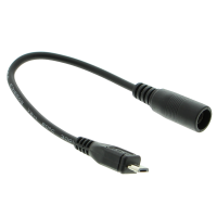Micro-USB Kabel - mit 5.5*2.1mm DC Stecker, 170mm Kabellänge, schwarz Micro-USB Kabel - mit 5.5*2.1mm DC Stecker, 170mm Kabellänge, schwarz