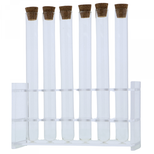 Test tube (set of 6) with acrylic test tube holder