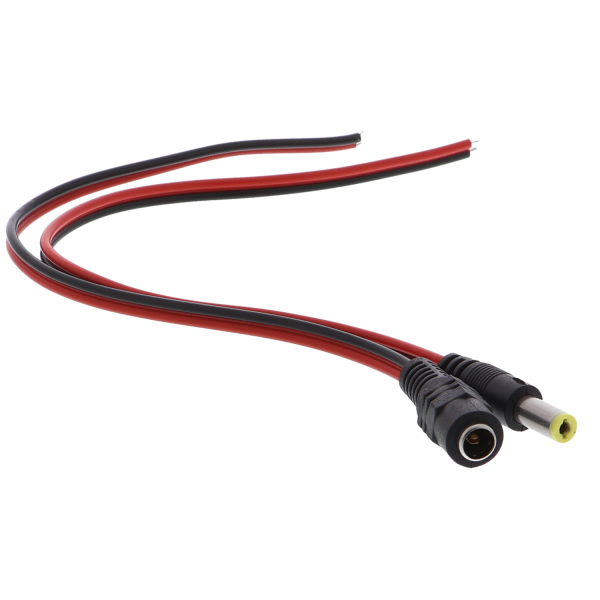 DC connection cable with plug / socket 5.5mm x 1.7mm 22AWG